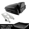 Chopped Trunk w/ Latch & Pad Mount Rack Fit For Harley Touring Road Glide 14-25