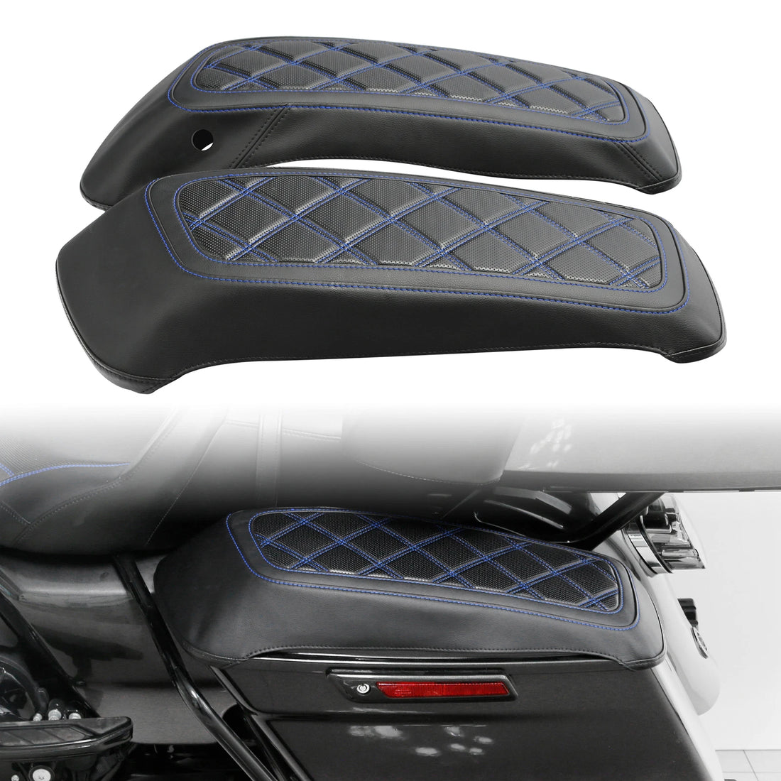 Black Blue Saddlebags Lids Covers Fit For Harley Touring Street Glide 2014-2023