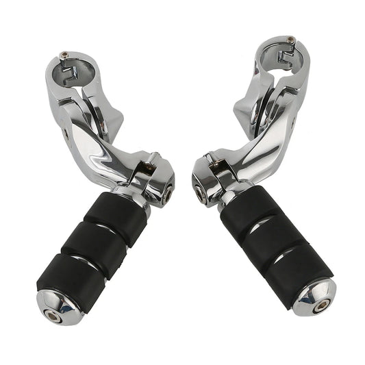 1 1/4" Highway Bar Short Angled Footpeg Peg Mount Fit For Harley Touring Softail