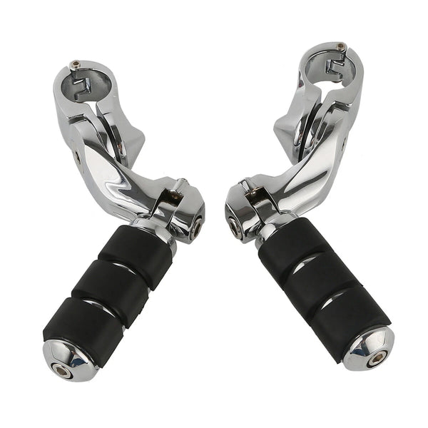1 1/4" Highway Bar Short Angled Footpeg Peg Mount Fit For Harley Touring Softail