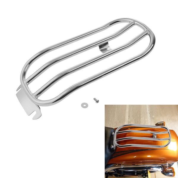 Chrome Solo Luggage Rack Fit For Harley Softail Fat Boy Flfb Flfbs Fxbr 18-25 22