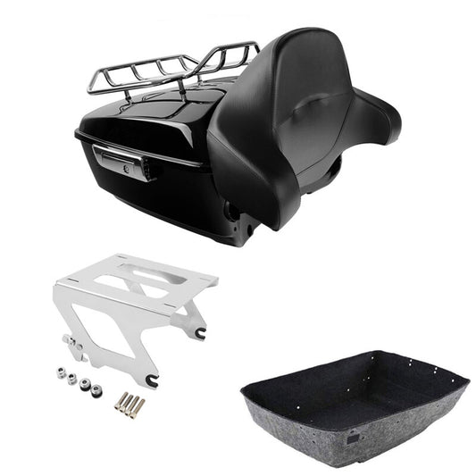 King Trunk Backrest Solo Mount Rack Fit For Harley Low Rider 2018-2025