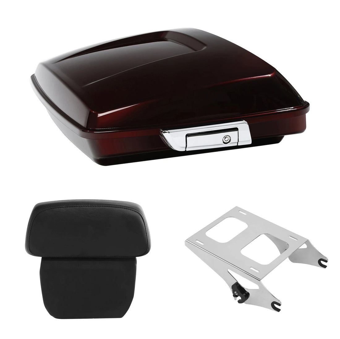 Razor Trunk Backrest Mount Rack Fit For Harley Street Glide 14-Up Twisted Cherry