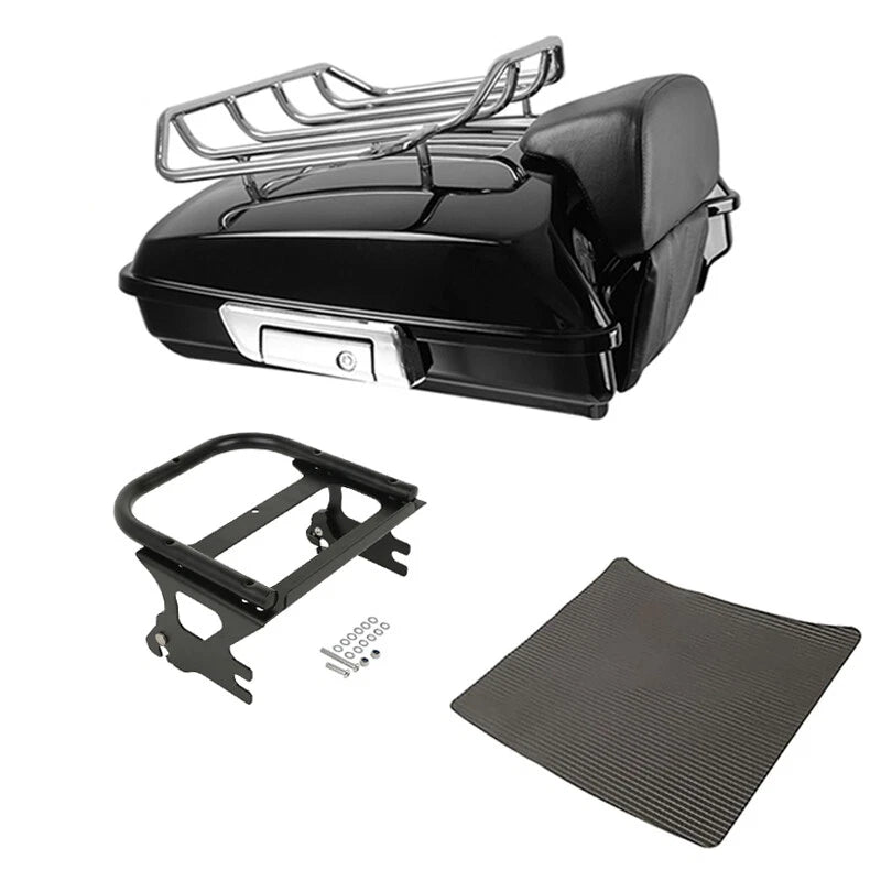 Razor Trunk Pad Black Mount Rack Fit For Harley Touring Road King 1997-08