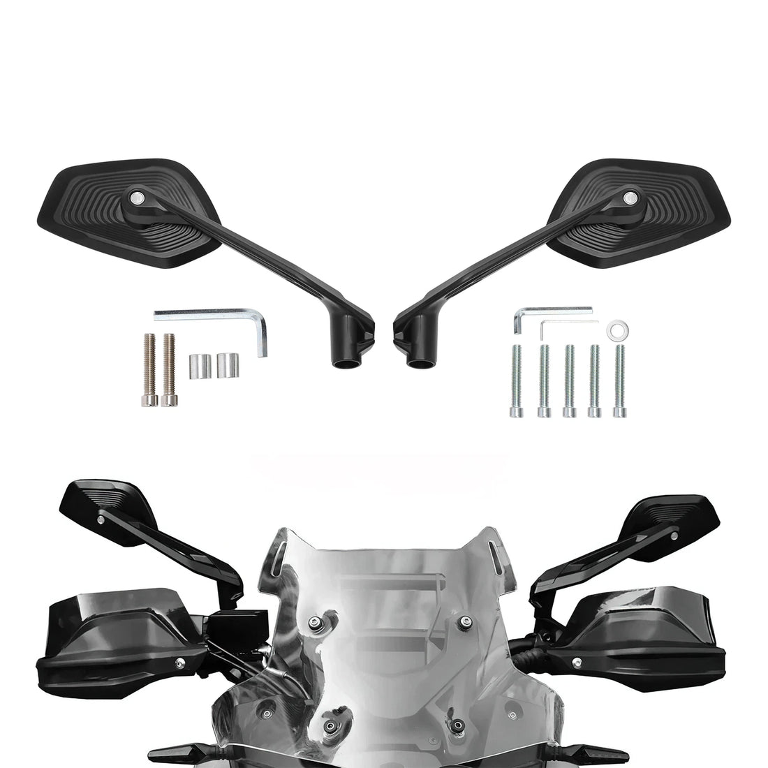 Black Rearview Side Mirrors Fit For BMW R1200GS R1250GS Adventure F800GS F900XR