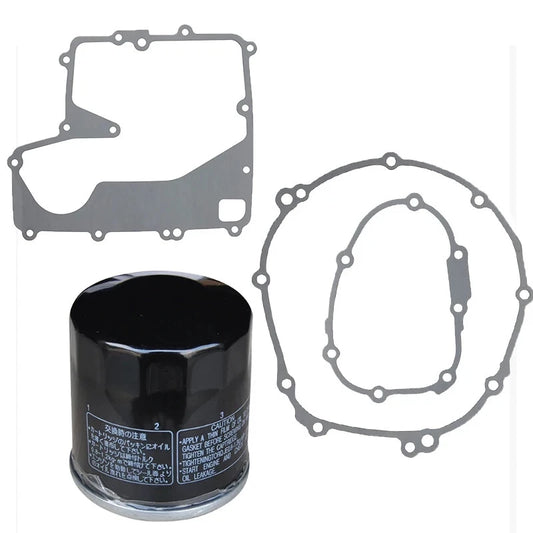 Oil Cleaner Crankcase Clutch Covers Gasket and Oil Filter For Yamaha YZFR6 06-24