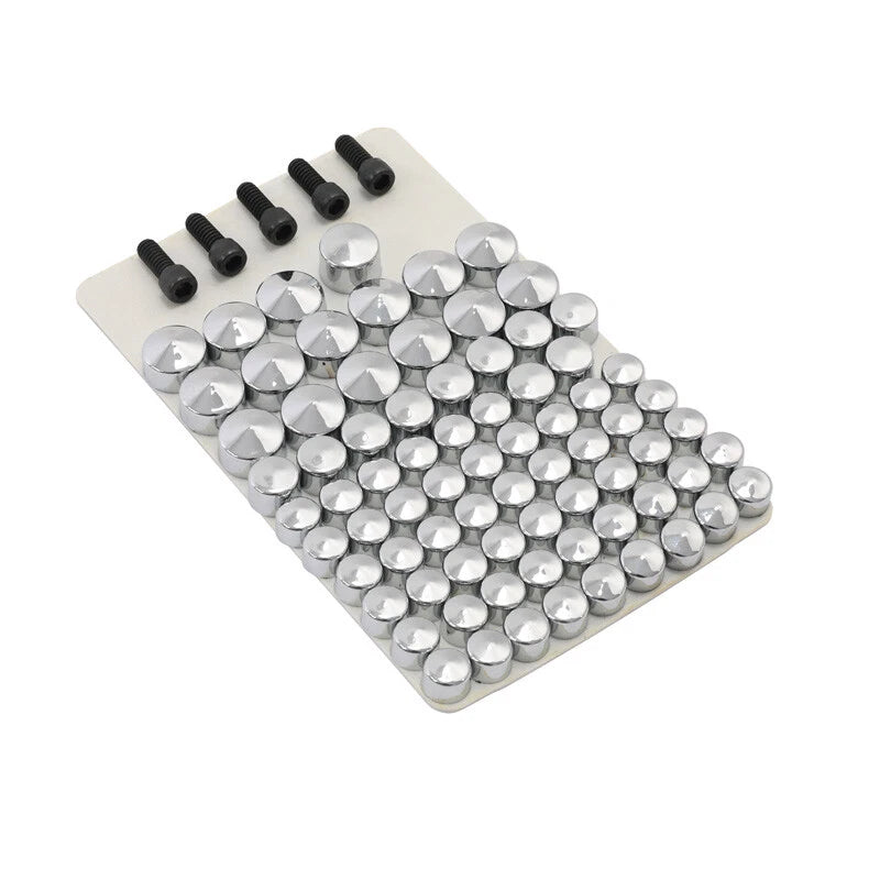 75 Pcs Chrome Bolt Topper Caps Fit For Harley Road King Electra Glide 2007-2013