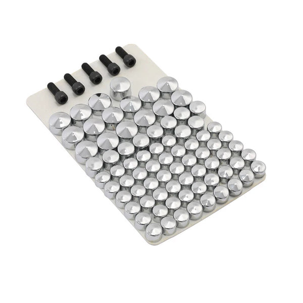 75 Pcs Chrome Bolt Topper Caps Fit For Harley Road King Electra Glide 2007-2013