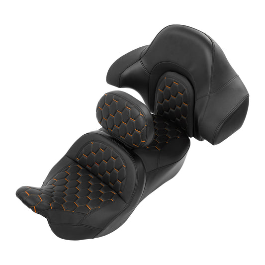 Rider Driver Passenger Seat & Backrest Fit For Harley Touring Street Glide 14-Up
