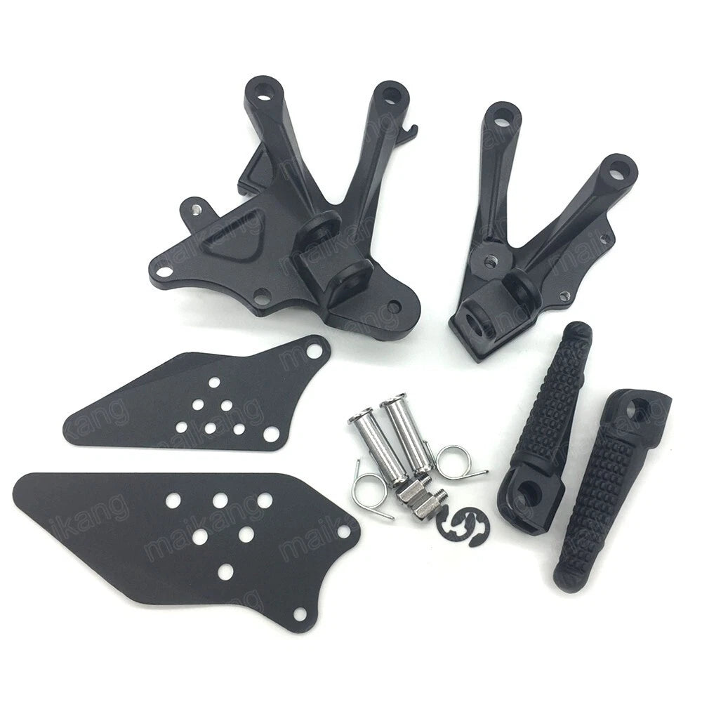 New Front Foot Pegs Bracket Kit Fit For Kawasaki Ninja ZX10R 2006-2010 09 Black
