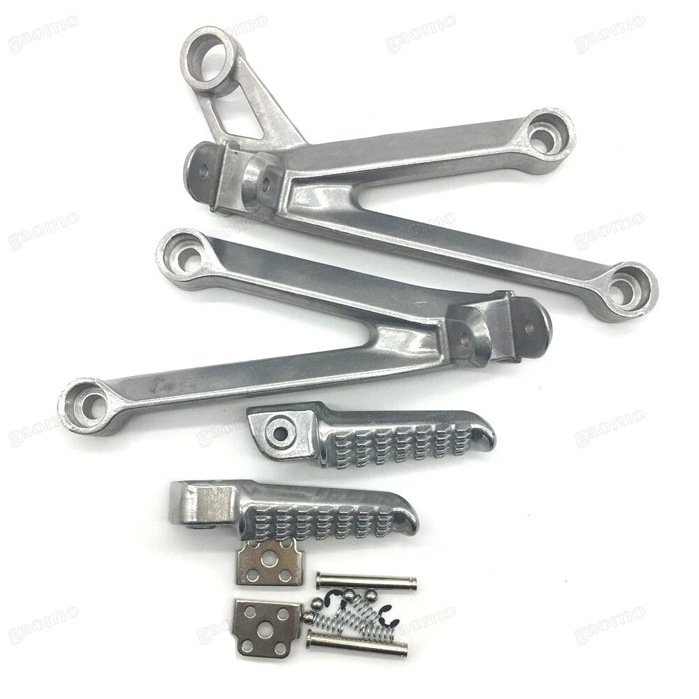 Kawasaki Ninja ZX10R Silver Rear Passenger Foot Pegs Bracket Fit For 2004-2005