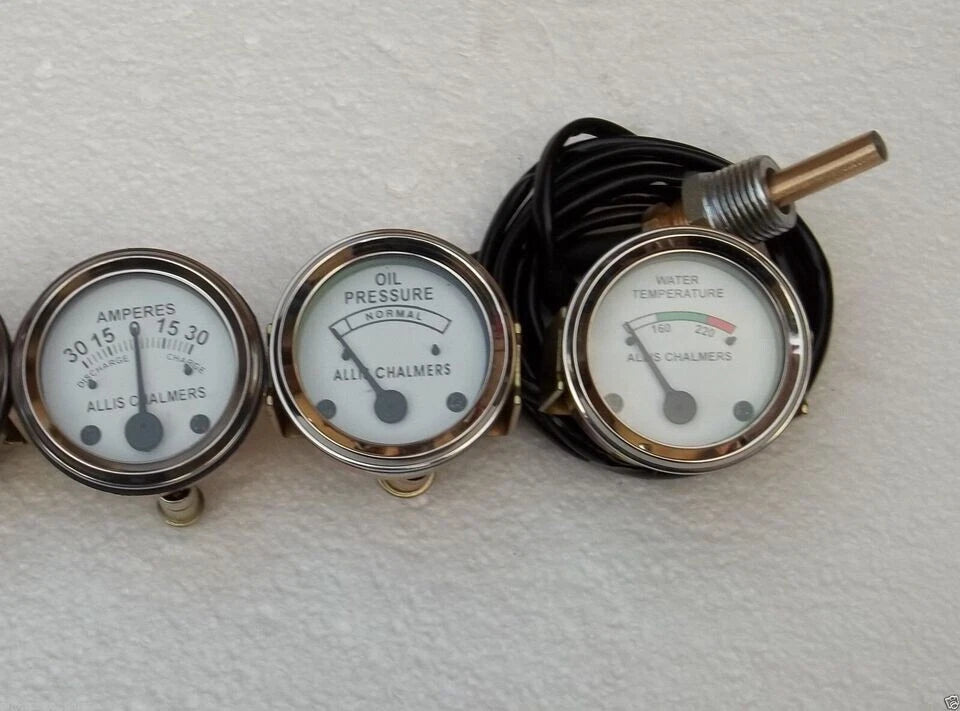 for Allis Chalmers Temp Oil Pr Amp Gauge Set- WD45 Dsl, D15 Dsl, D17 Dsl, D19