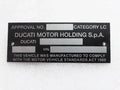 Ducati Black Aluminium Data Plate ID Tag Frame Vintage New Motorcycle #23C20