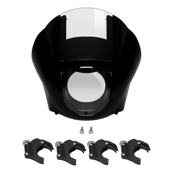 Quarter Headlight Fairing 49mm Clamps Fit For Harley Dyna Street Bob Super Glide