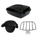 Black Chopped Trunk Backrest Rack Fit For Harley Touring 1997-2013