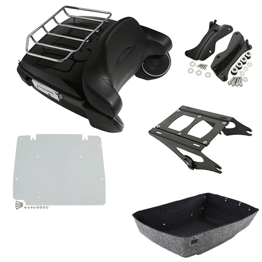 King Trunk Pad Light Rack Speakers Mount Plate Fit For Harley Street Glide 14-26