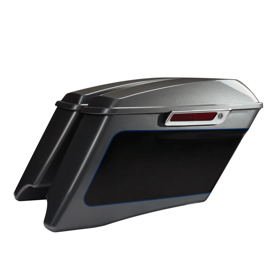 4" Saddlebags Fit For Harley Touring 2014-24 Gauntlet Gray Metallic/Vivid Black