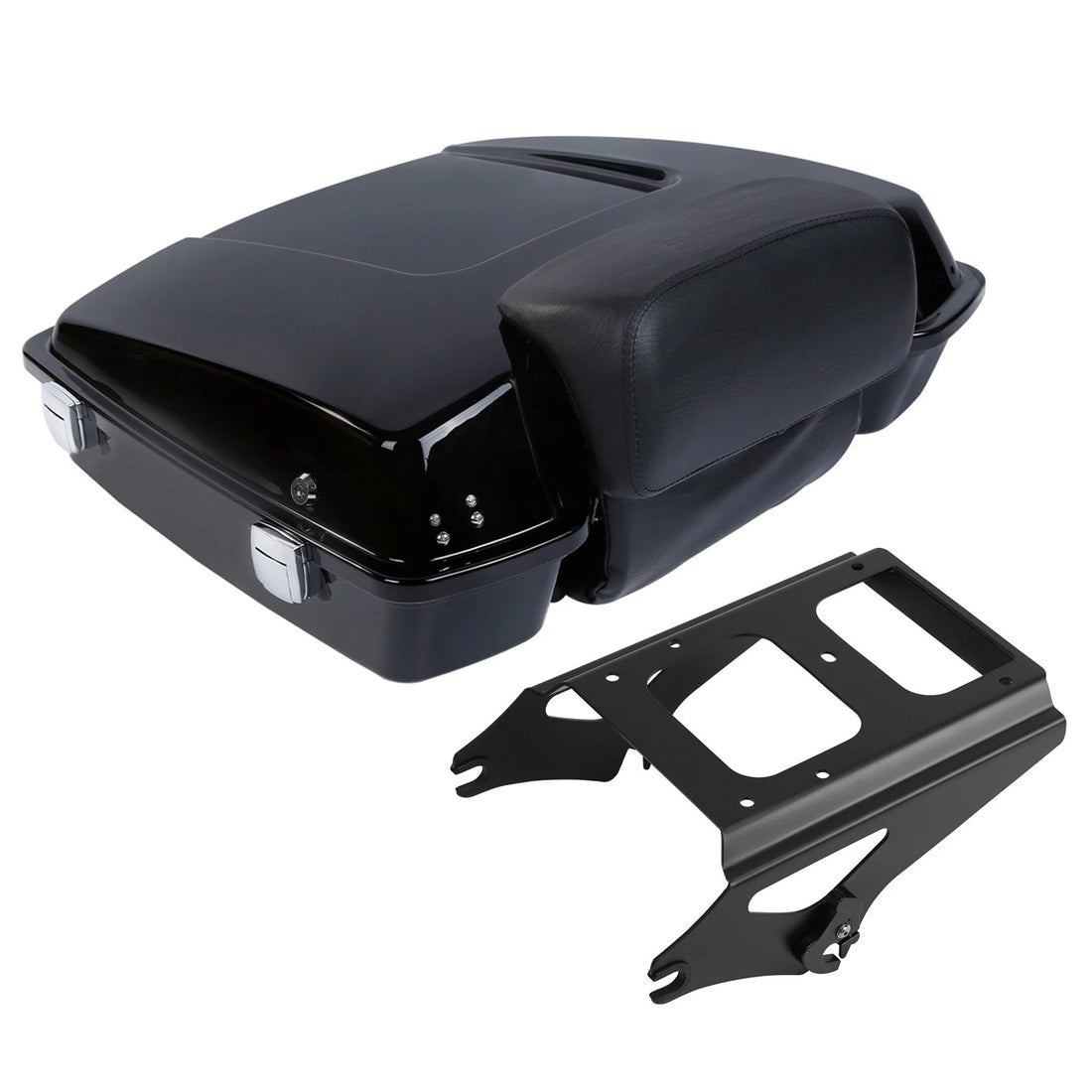 5.5" Razor Trunk w/Pad + Mount Rack Fit For Harley Touring Road Glide 09-13