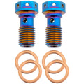 Tusk Titanium Banjo Bolt Kit Burnt Blue M10x1.25 For Kawasaki KX450 50th
