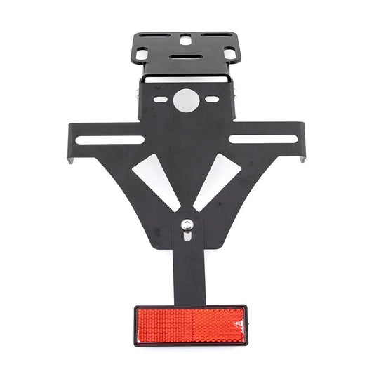 Black Adjustable Angle License Plate Frame Holder Bracket W/ Reflector For MT07
