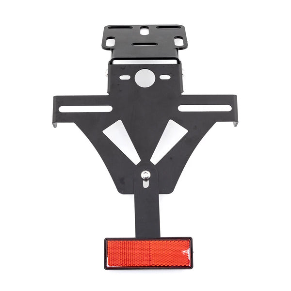 Black Adjustable Angle License Plate Frame Holder Bracket W/ Reflector For MT07