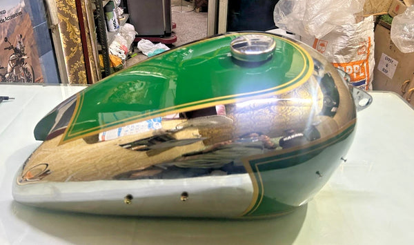 Fit For BSA B31 Green Painted Chromed PETROL/FUEL Tank