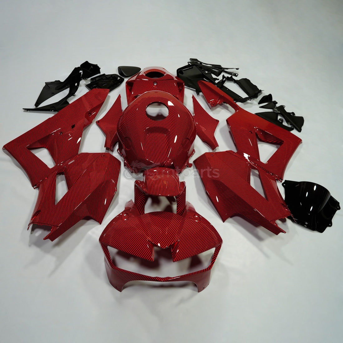 Red Black Carbon Fiber Fairing Kit for Honda CBR600RR 2013-2025 Painted Bodywork