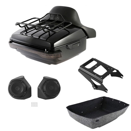 King Trunk Backrest Mount Rack Light Speakers Fit For Harley Electra Glide 09-13