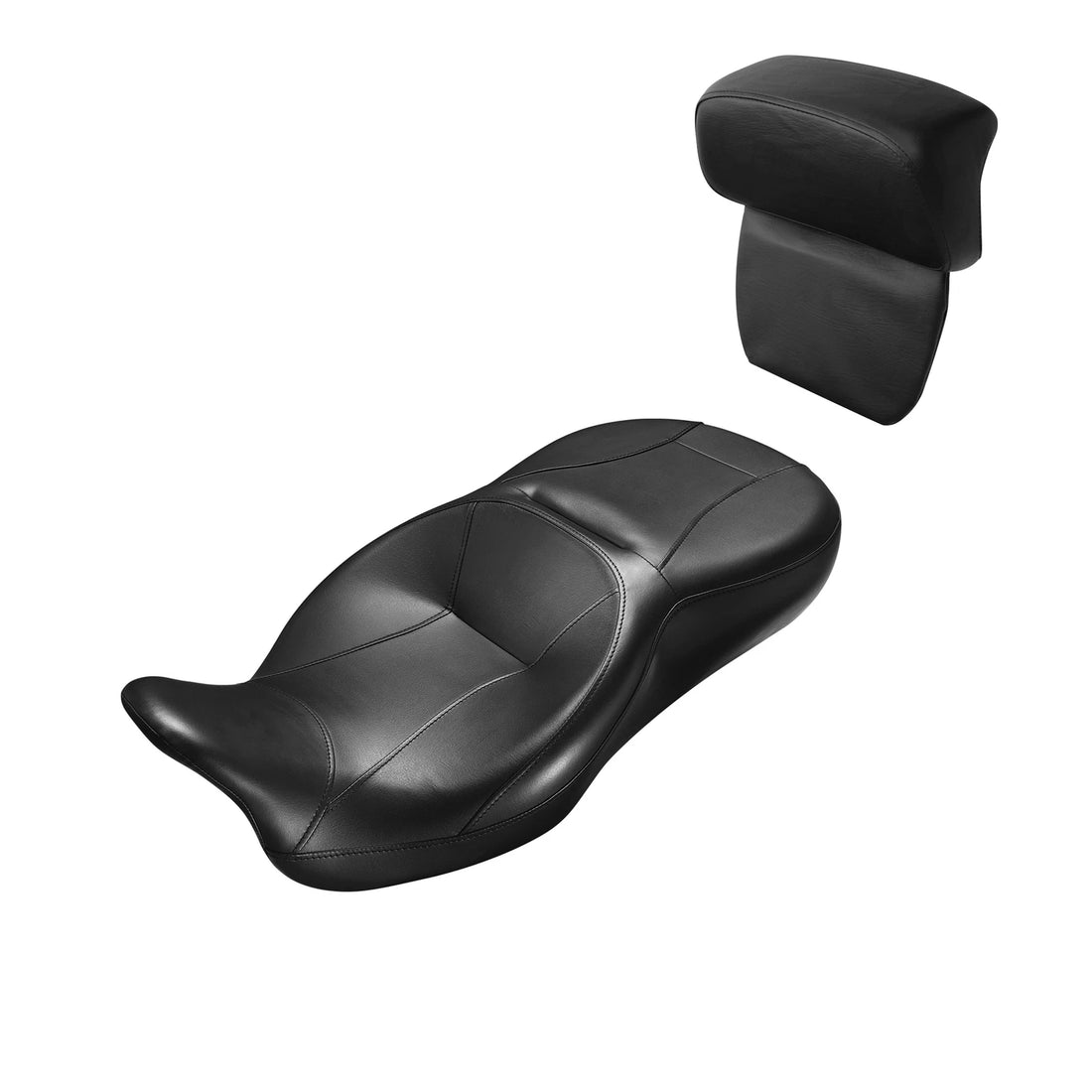 Driver Passenger Seat Backrest Pad Fit For Harley Electra Road Glide 14-23 Black