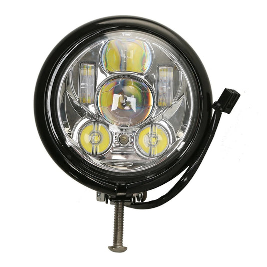 5-3/4" 5.75" LED Headlight Projector w/Housing Fit For Harley XL1200X Dyna Black
