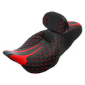 Black Red Driver Passenger Seat & Backrest Pad Fit For Harley Street Glide 09-23