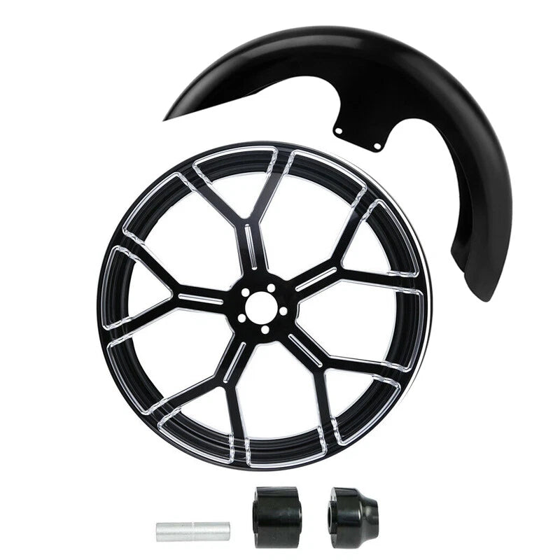 21" Front Fender Wheel Rim Single Disc Hub Fender Fit For Harley Road King 08-24