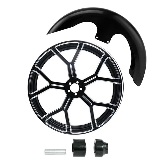 21" Front Fender Wheel Rim Single Disc Hub Fender Fit For Harley Road King 08-24