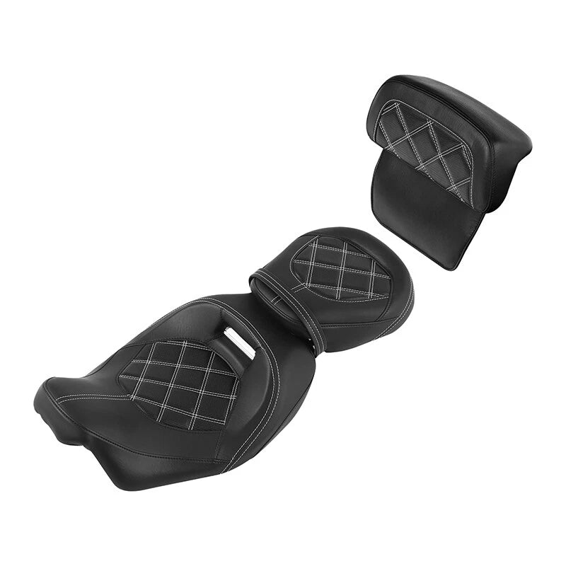 Driver Passenger Seat Rear Backrest Pad Fit For Harley Electra Road Glide 14-23
