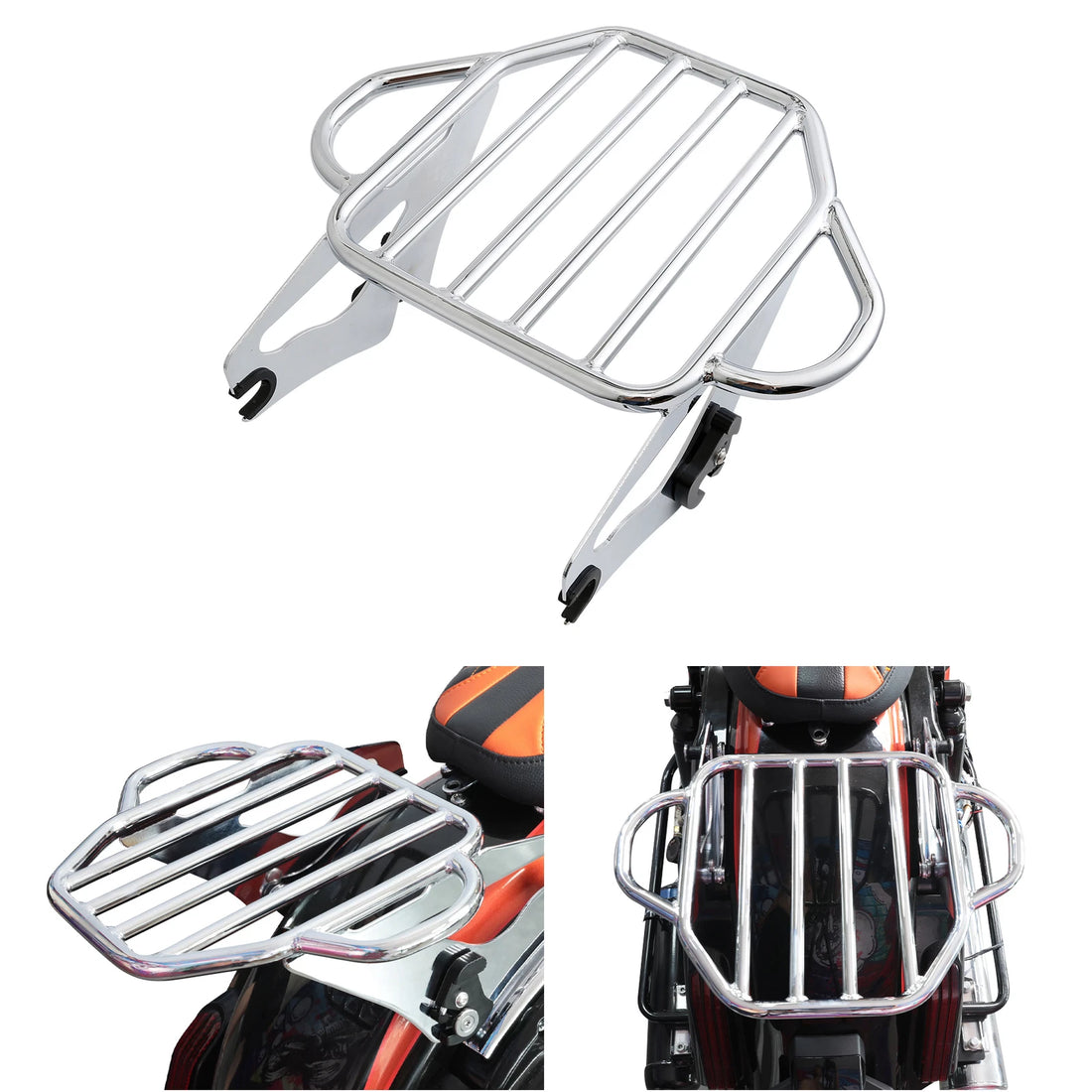 2 Up Mounting Luggage Rack Fit For Harley Touring Road King Street Glide 2009-Up