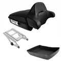 Matte Chopped Trunk & Backrest Rack Fit For Harley Touring Cvo Road Glide 14-26