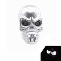 Motorcycle Silver Hi/Lo Beam LED Skull Headlight Head Lamp For Harley Yamaha