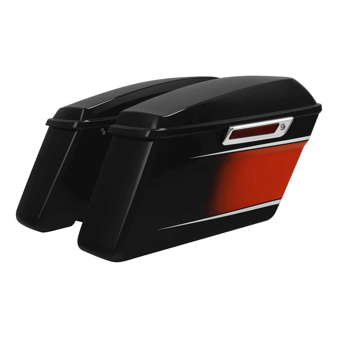 Hard Saddlebags Fit For Harley Touring 2014-24 Sunset Orange / Sunset Black Fade
