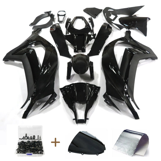 For Kawasaki Ninja ZX10R 2011-2015 ZX1000 ABS Glossy Black Fairing Kit +Bolts