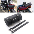 New Black Mini Retro Crocodile PU leather Tool Bag Handlebar Sissy Bar Roll Bag