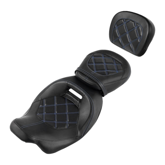 Low-Profile Driver Passenger Seats Sissy Bar Pad Fit For Harley Touring 2009-23