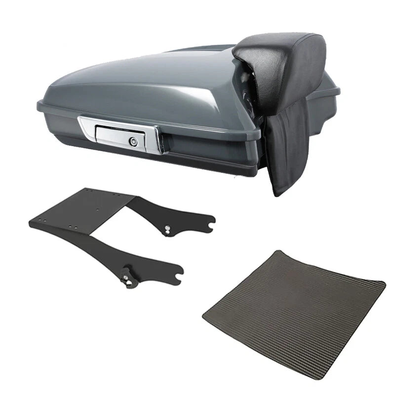 Razor Trunk Backrest Mount Fit For Harley Touring 97-2008 Gunship Gray