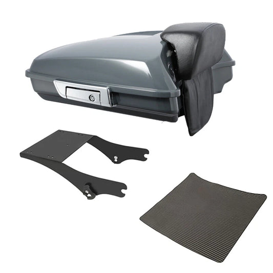 Razor Trunk Backrest Mount Fit For Harley Touring 97-2008 Gunship Gray