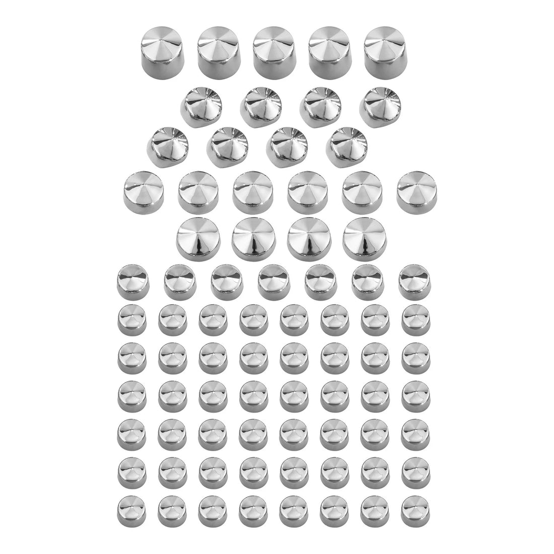 76Pcs ABS Bolt Toppers Cap Cover Fit For Harley Davidson Dyna Cam 91-13 Chrome