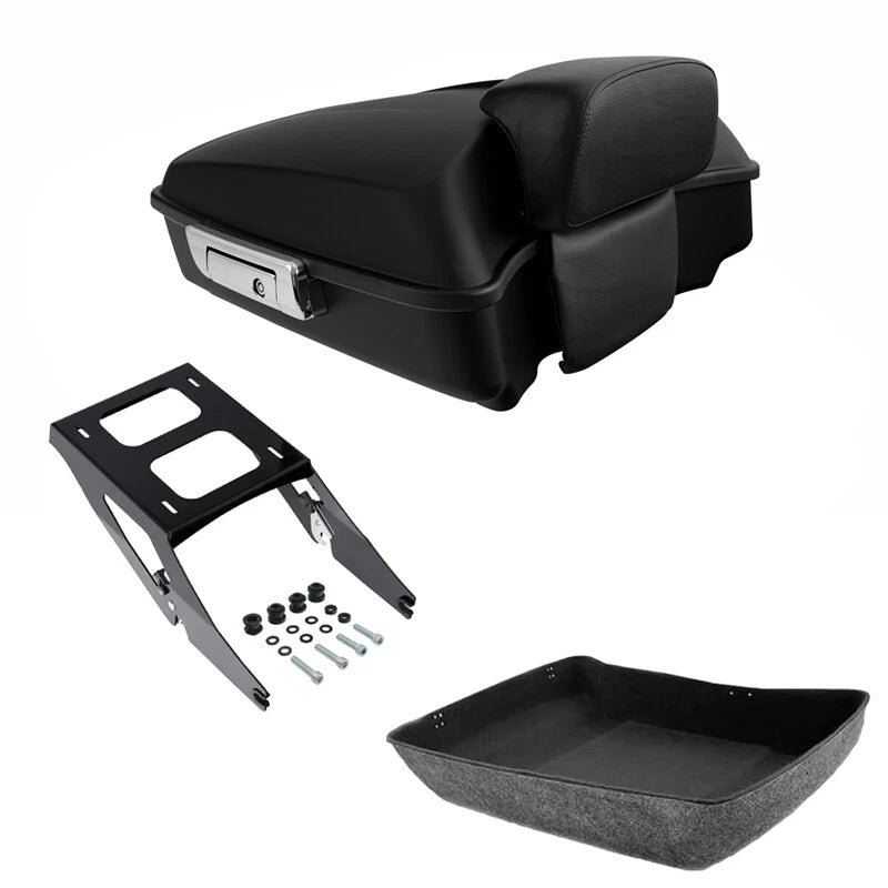 Matte Chopped Trunk Backrest Mount Rack Fit For Harley Sport Glide 2018-25