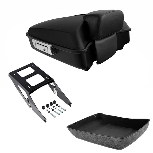 Matte Chopped Trunk Backrest Mount Rack Fit For Harley Sport Glide 2018-25