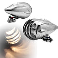 Chrome H4 Bullet Retro Grill Cover Headlight For Harley Chopper Bobber Custom