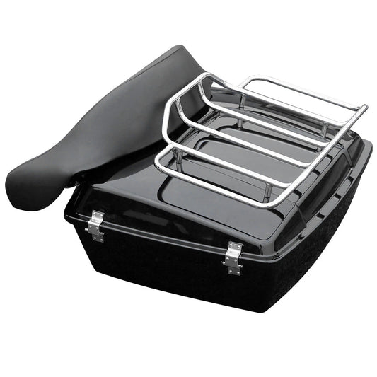 Chopped Trunk Backrest Luggage Rack Fit For Harley Touring Electra Glide 97-13