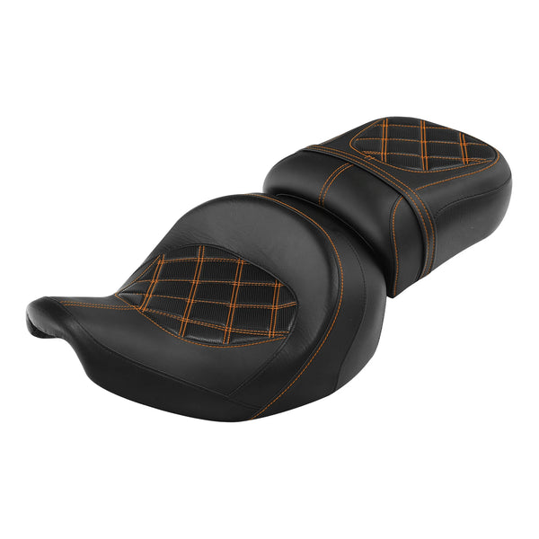 Black Driver Passenger Two-Up Seat Fit For Indian Chieftain Dark Horse 2014-2023