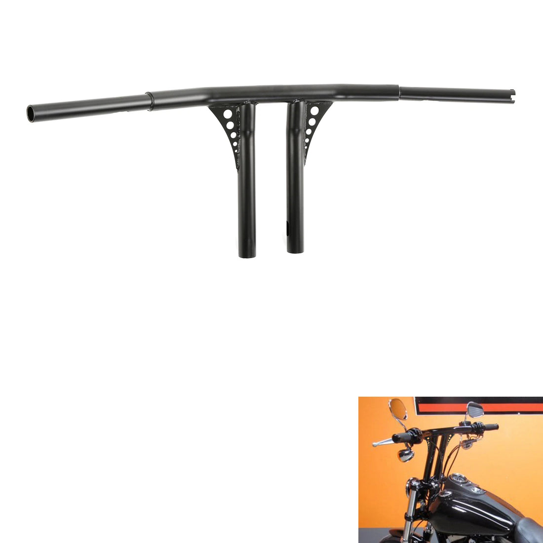 12" Rise 1 1/4" Fat T-Bar Handlebar Fit For Harley Softail Deluxe Dyna Low Rider
